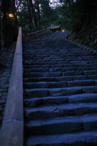 外宮早朝の石段